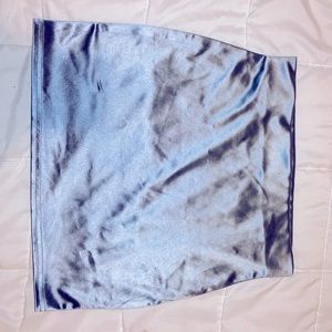 Blue silk mini skirt